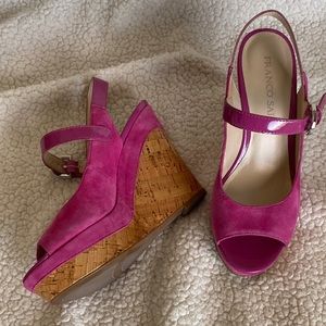 Franco Sarto Roxanne Suede Slingback Wedge Sandals
